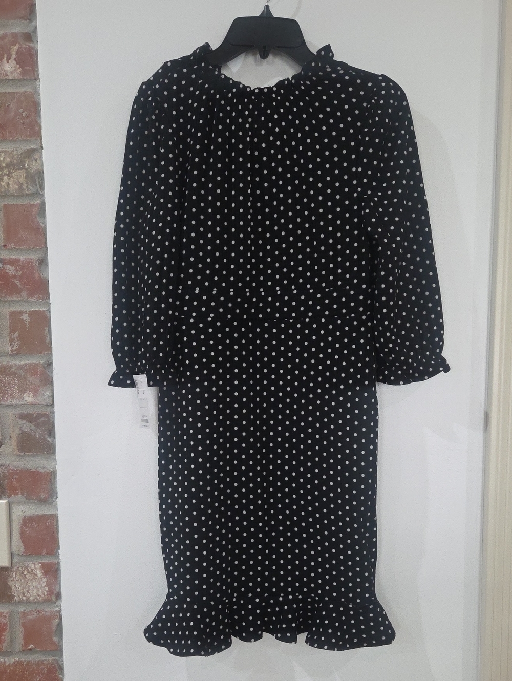 Monteau Black and White Polka Dot Midi Dress